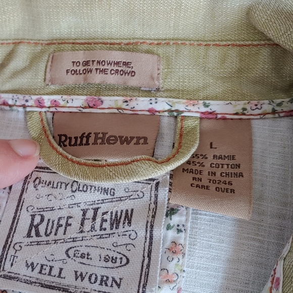 Ruff Hewn women's long sleeve casual jean jacket coats light mint green large - Picture 12 of 12